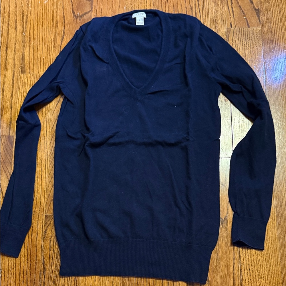 J. Crew Deep Blue V-Neck Pullover